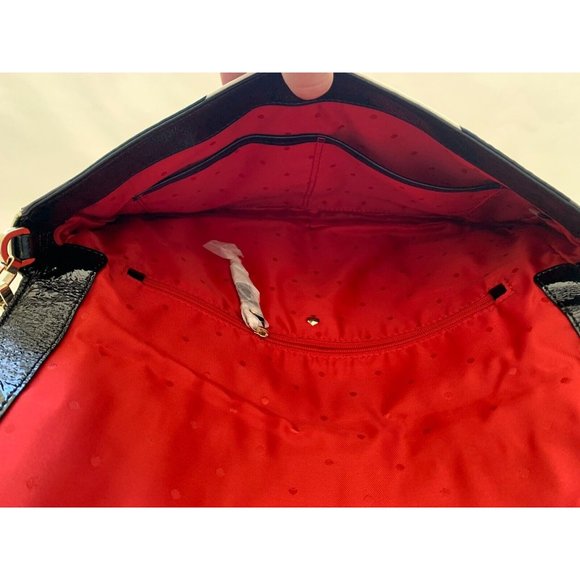 Kate Spade Abstract Signature Bow Patent Red New With Tags Free Shipping - Picture 15 of 16